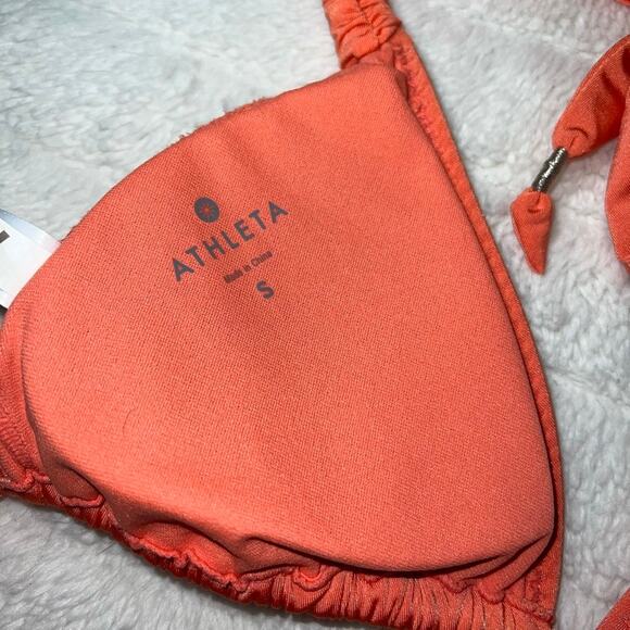 Athleta Orange Tie Triangle Bikini Swim Top - Picture 4 of 8